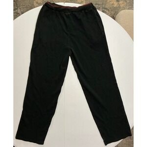 Y2K Polo Ralph Lauren Mens Black Waffle Knit Pajama Pants Red Pony Logo Size M